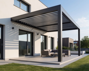 Пристенные перголы для террасы