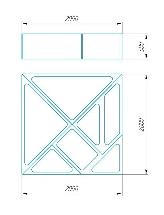 Чертёж размеров и формы кашпо