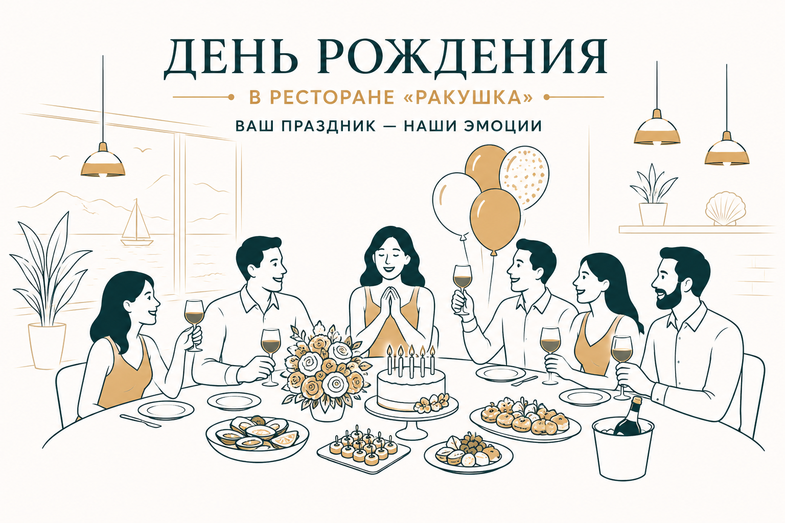 День рождения в ресторане Ракушка