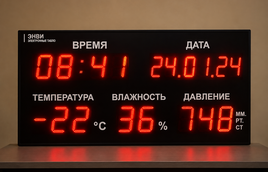 Светодиодное метеотабло с отображением времени и даты