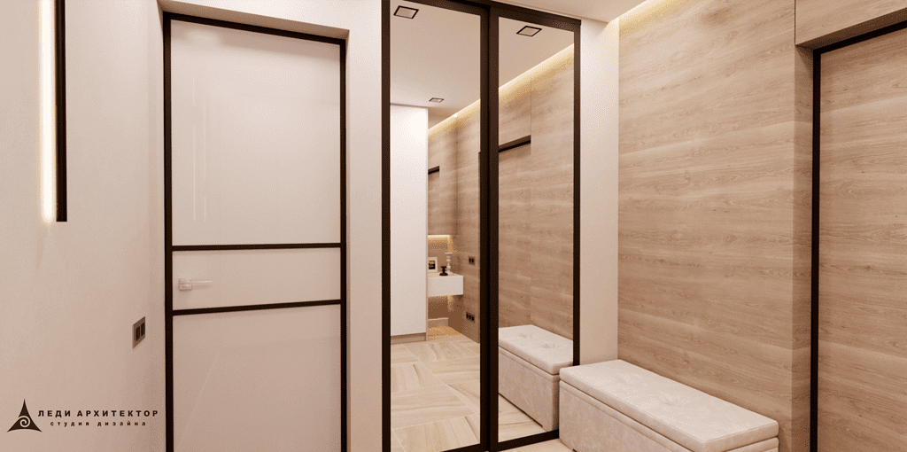 Прихожая со шкафом в ЖК Вишневый Сад