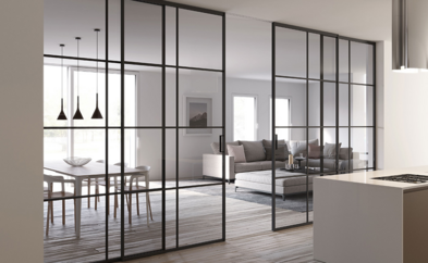 Раздвижная лофт перегородка заказать