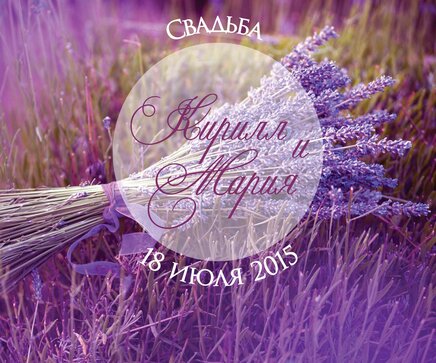 макет банера на свадьбу в стиле лаванда