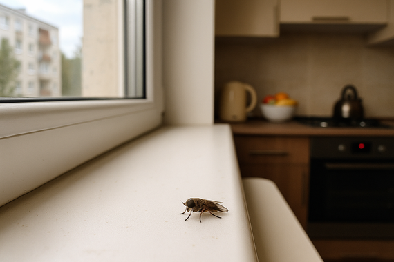 Слепень на подоконнике