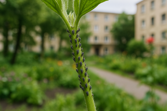Тля на стебле растения