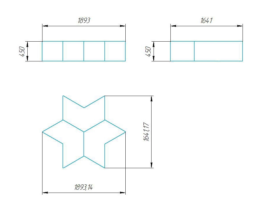 Чертёж размеров и формы кашпо