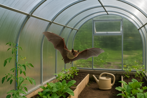 Летучая мышь в теплице
