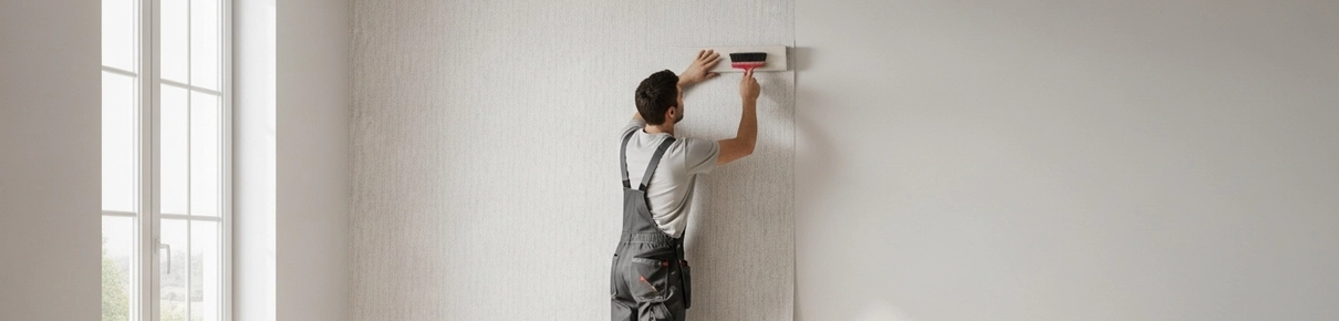 поклейка стен обоями