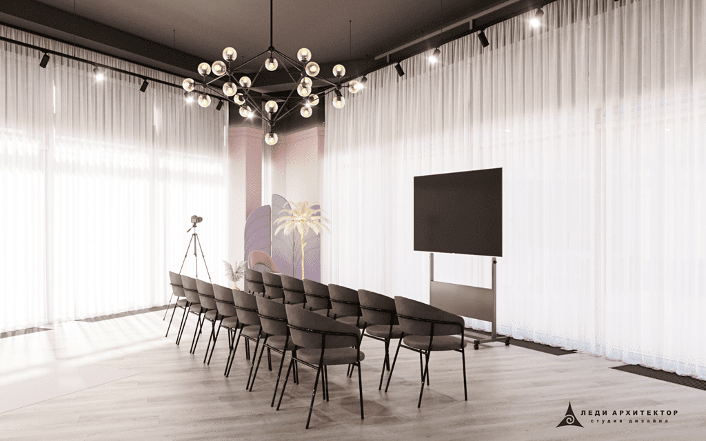 Дизайн красивой фотозоны для гостей женского клуба Halva