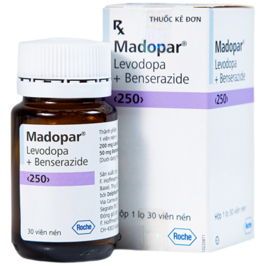 Упаковка препарата Мадопар для лечения симптомов болезни Паркинсона