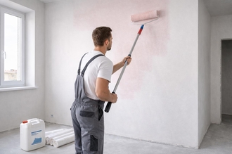 нанесение грунтовки на стену