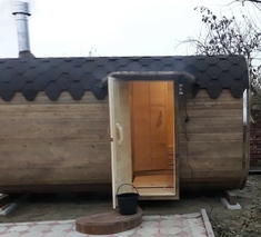 Баня бочка Квадро длиной 3.5 м