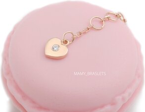 Сердечко для браслета с детками Mamy-braslets золото