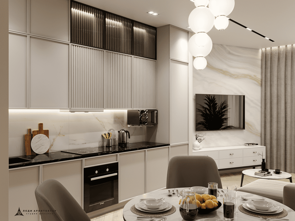 Дизайн современной кухни в ЖК Столичный